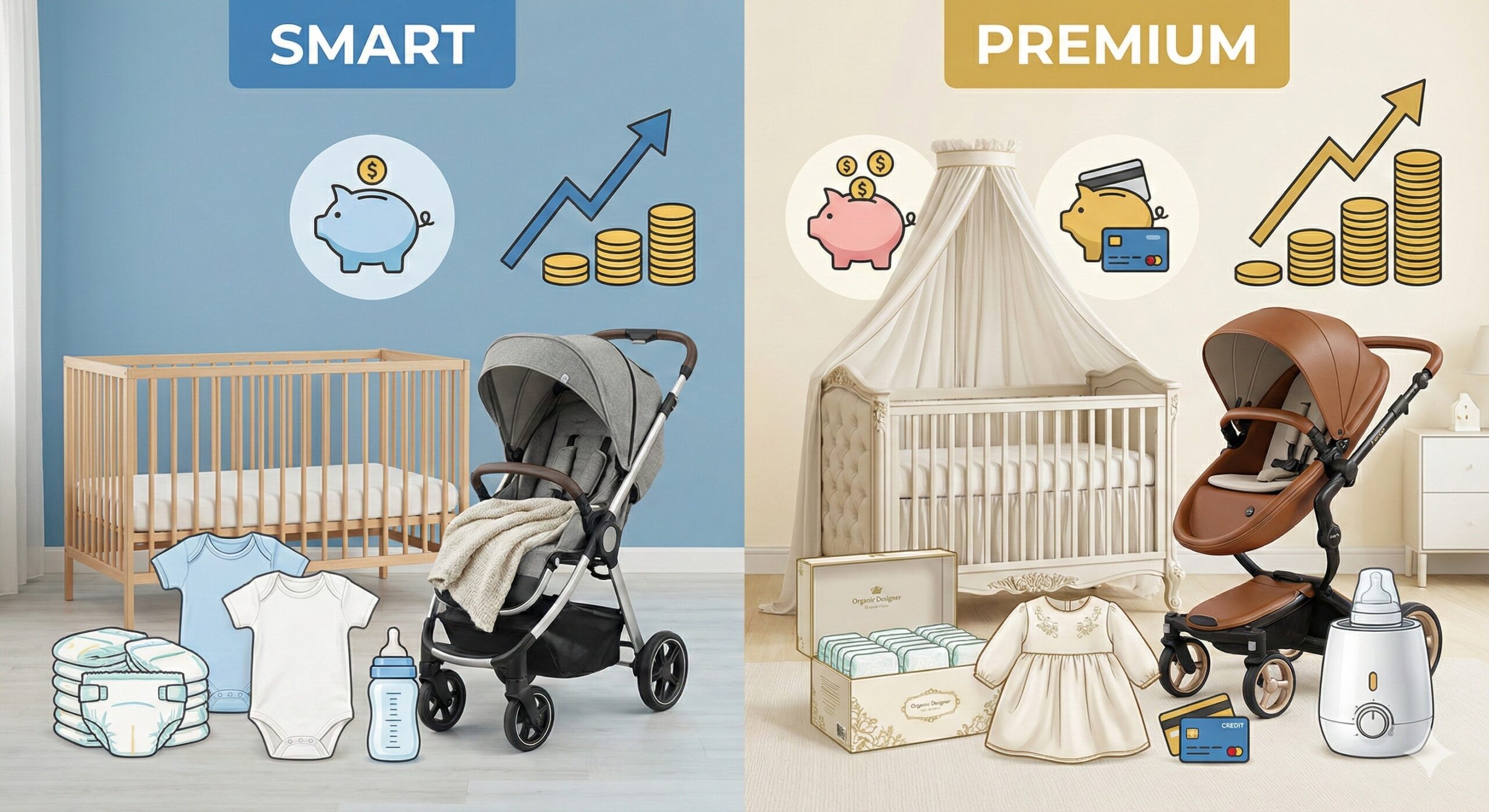 Porównanie kosztów wyprawki dla noworodka wersja smart i premium