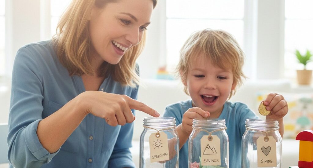 rodzic uczy dziecko metody 3 słoików